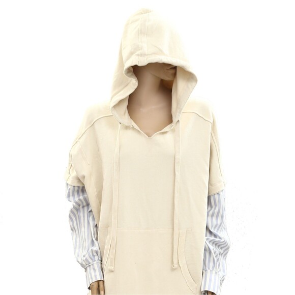 Free People We The Free Need You Twofer Hoodie Top Striped Oversized XL 284476 - Picture 6 of 12